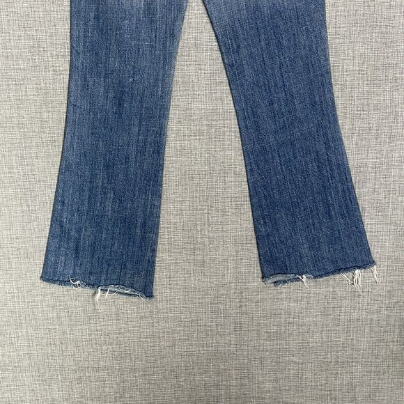 7 Seven For All Mankind Jeans Womens 30 Blue Pink Stitching A Pocket Flare Y2K - Picture 10 of 12